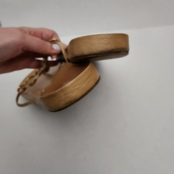 STUART WEITZMAN | Leather floral print sandals flip flops amber sz 10 - Picture 5 of 7